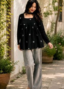 Stylish Black Printed Kurta-XXL