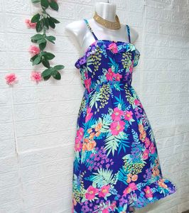 Vibrant Floral Ruffle Dress Size M-L Fix price