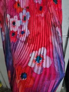 Vibrant Pleated Floral Dress