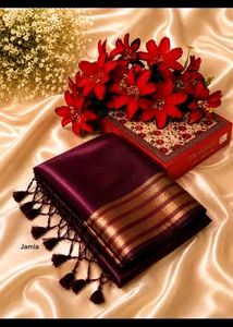 Elegant Silk Saree with Tassels Zaree Patta