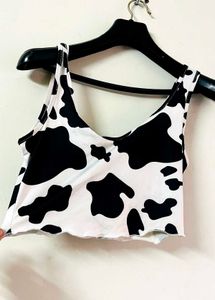 Cow Print Crop Top