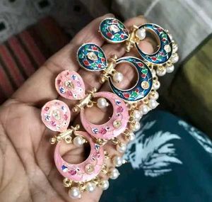 combo pack of 2 Purple Jhumka Blue Jhumkhas
