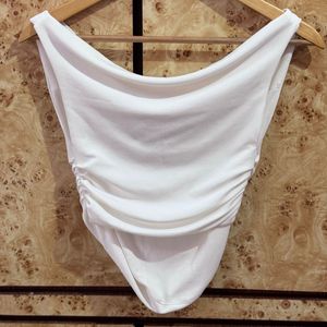 Elegant White Cowl Neck Top