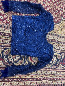 Elegant Blue Silk Saree with Embellishments