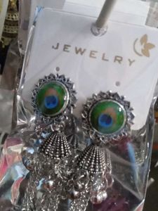 Peacock Feather Jhumka Earrings