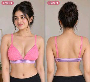 Pink Lace Triangle Bra