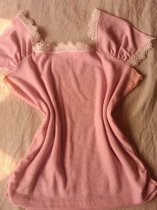 Pink Lace Trimmed Top