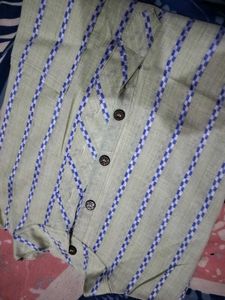 Printed Sea Green Men's Kurta