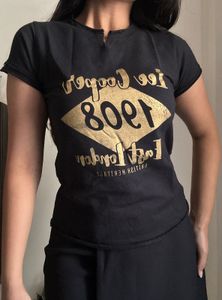 Lee Cooper Black Graphic T-Shirt