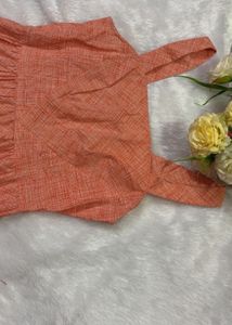 Coral Print Square Neck Dress