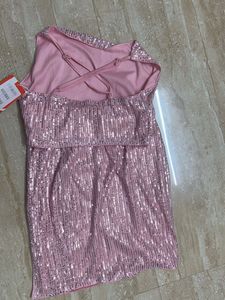 Sparkly Pink Sequin Mini Dress