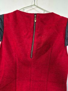 Chic Red Dress with Black Accents