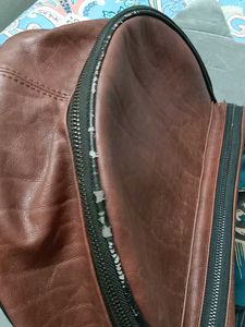 Stylish Brown Faux Leather Backpack