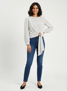 Stylish Polka Dot Wrap Top