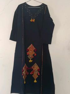 Stylish Navy blue Embroidered Kurta