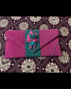 Pink Velvet Clutch