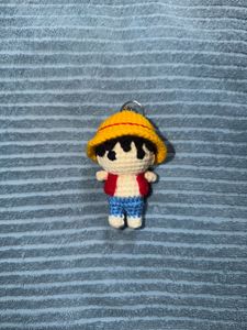 Crocheted Monkey D. Luffy Keychain