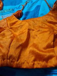 Orange Silk Blouse with Embellishments