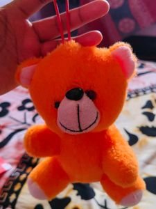 Cute Orange Teddy Bear Keychain Plush Toy