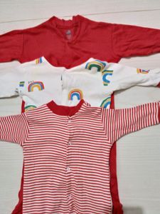 EIO 100% Cotton Rompers/Sleep Suits/Jumpsuit/Night Suits for Baby Boys &amp; Girls, Infants, New Born Pack of 3