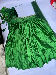 2 blouse Emerald Green Lehenga Choli Set