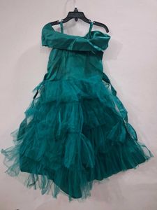 Elegant Teal Tulle Gown