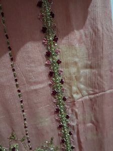 Embroidered Peach Palazzo Pants