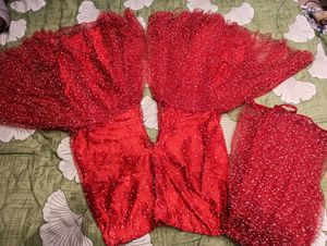 Red sharara set