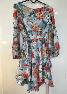 Floral Print Blue Playsuit