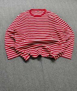 Uniqlo Red Striped Long Sleeve Warm T-Shirt