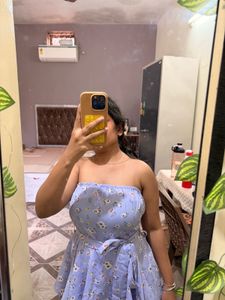 Cute Floral Strapless Mini Dress