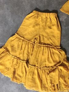Designer Yellow Kurta Set with gharara