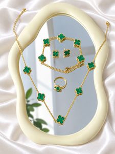 Elegant Clover Necklace, Bracelet , Ring& studs  S