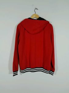 Red Printed Hoodie For Men's