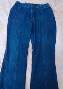 High-Waisted Wide Leg Blue Jeans