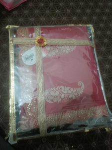 Pink Paisley Saree