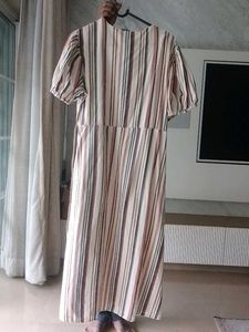 Striped Button-Down Midi Dress