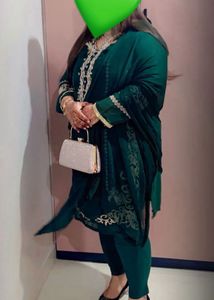 Elegant Emerald Kurta Set with Dupatta