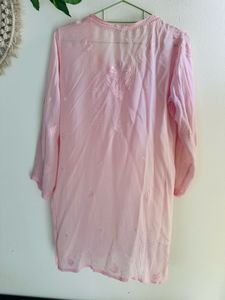 Pastal Pink authentic Lucknawi chikenkari Kurta
