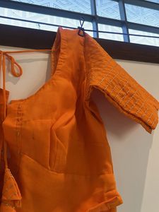 Beautiful Orange Embroidered Lehenga Skirt