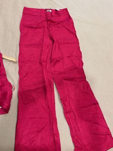 Zara Pink Ruched Sleeveless Top with pants