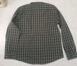 Crocodile Green Checkered Slim Fit Shirt
