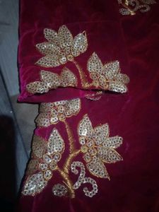 Beautiful Maroon Velvet Kurti with Gold Embroidery