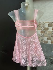 Elegant Pink Lace Babydoll