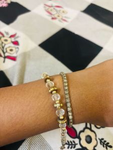 Combo Elegant Beaded & Crystal Bracelets