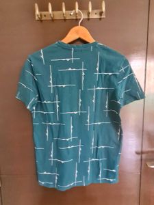 Teal-green Graphic Print T-Shirt