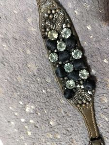 LEATHER -Embellished Statement Bracelet