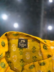 Yellow Printed Kurta