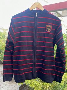 Striped Zip-Up Sweater