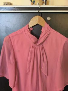 Peach Ruffle Blouse Top